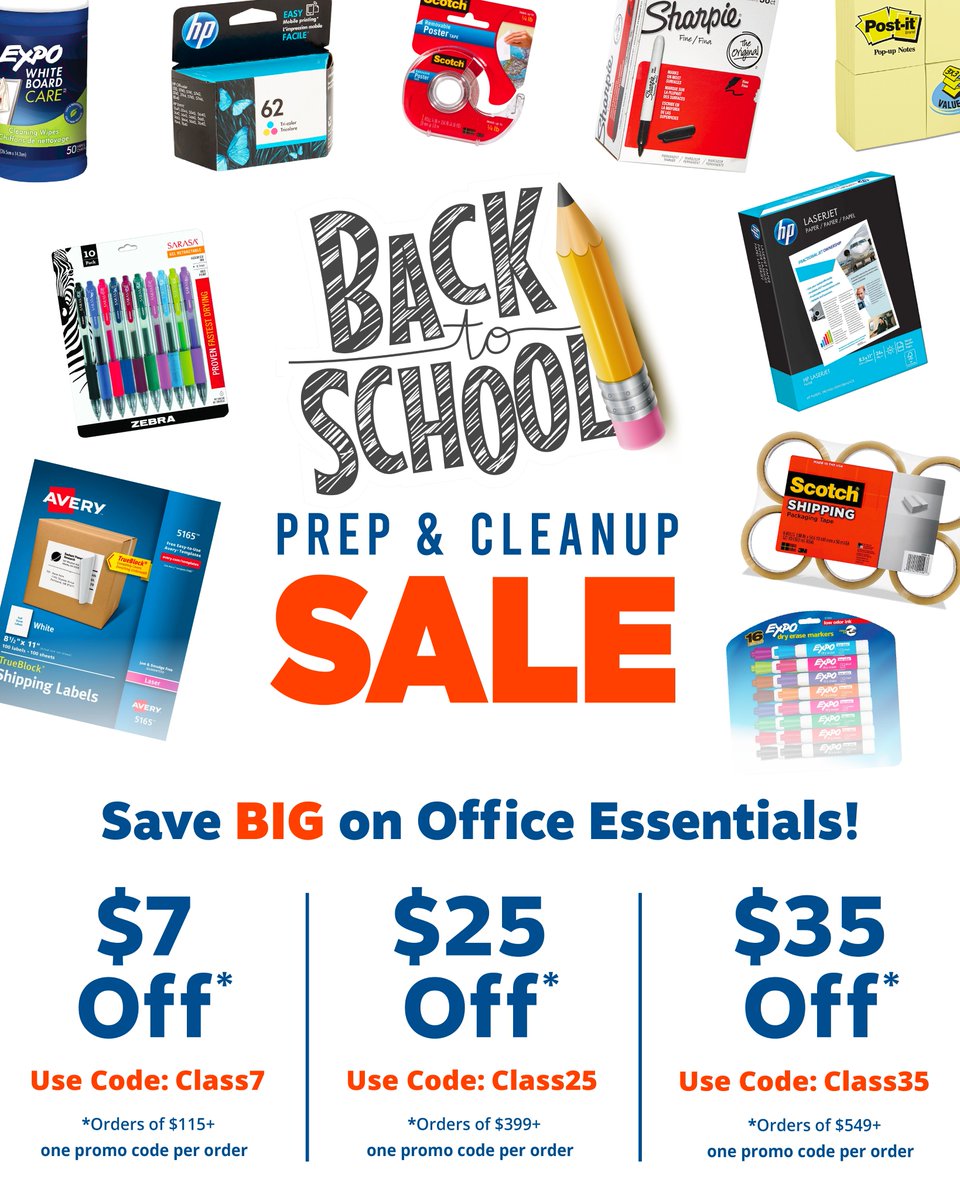 Save BIG on Office Supplies During Our Back to School Prep &amp; Cleanup Sale!

Huge Price Reductions on Wholesale Supplies Plus Sitewide Plus Choose Big Savings Off Your Order! - Hurry, Offers for a Limited Time Only

cleanitsupply.com