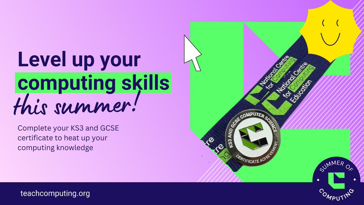 Did you know our KS3 and GCSE certificate test only takes 30 minutes to complete?

Pass the test this summer and receive a nationally recognised certificate and a badge for your collection 🏆 ✔️ 

👉 ncce.io/noVv4I