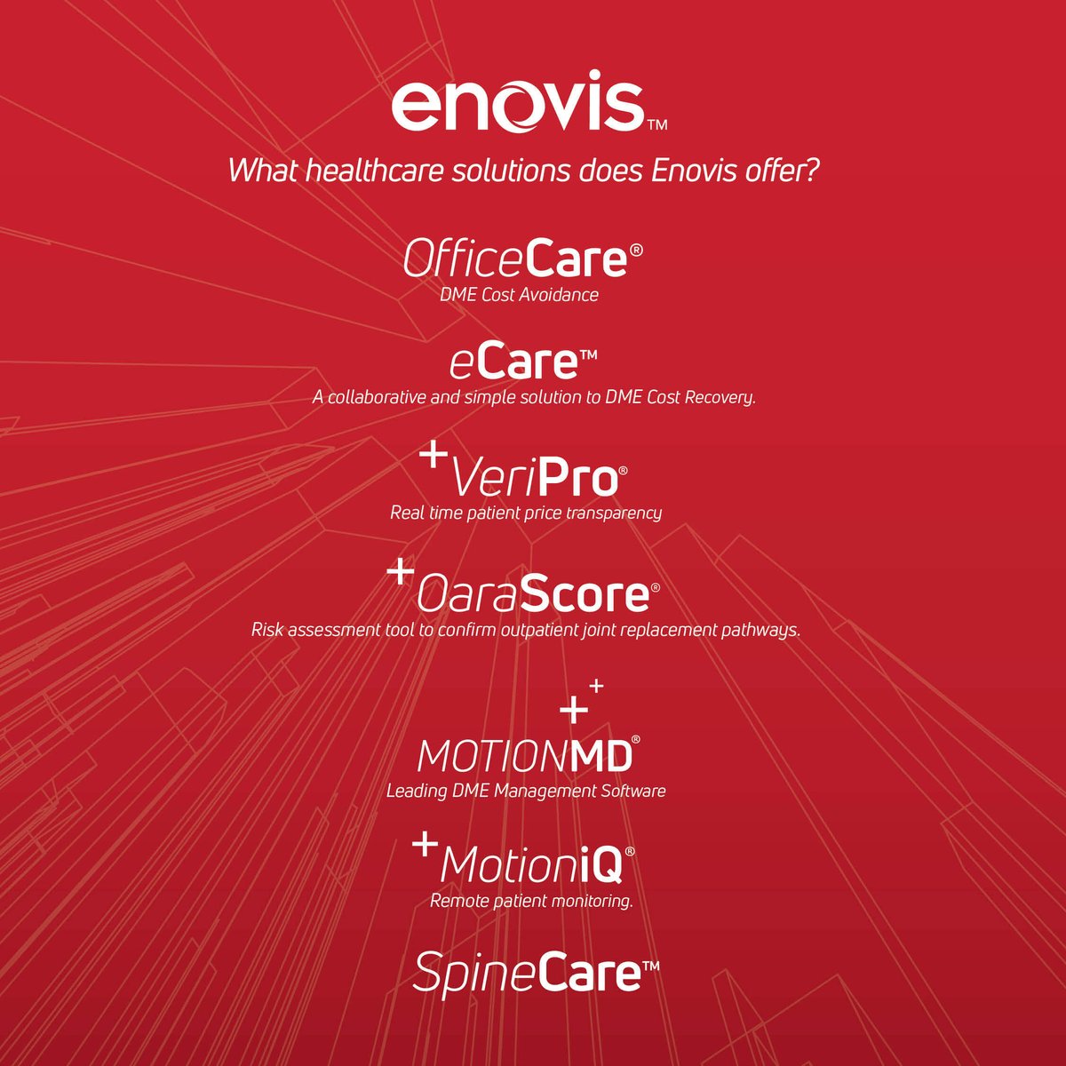 At #Enovis, we empower partners to deliver exceptional patient care. Our range of #Healthcare solutions, including automation software, real-time insurance price transparency, &amp; more, help you streamline your workflows.

💠Learn more:  hubs.la/Q02GRKHz0