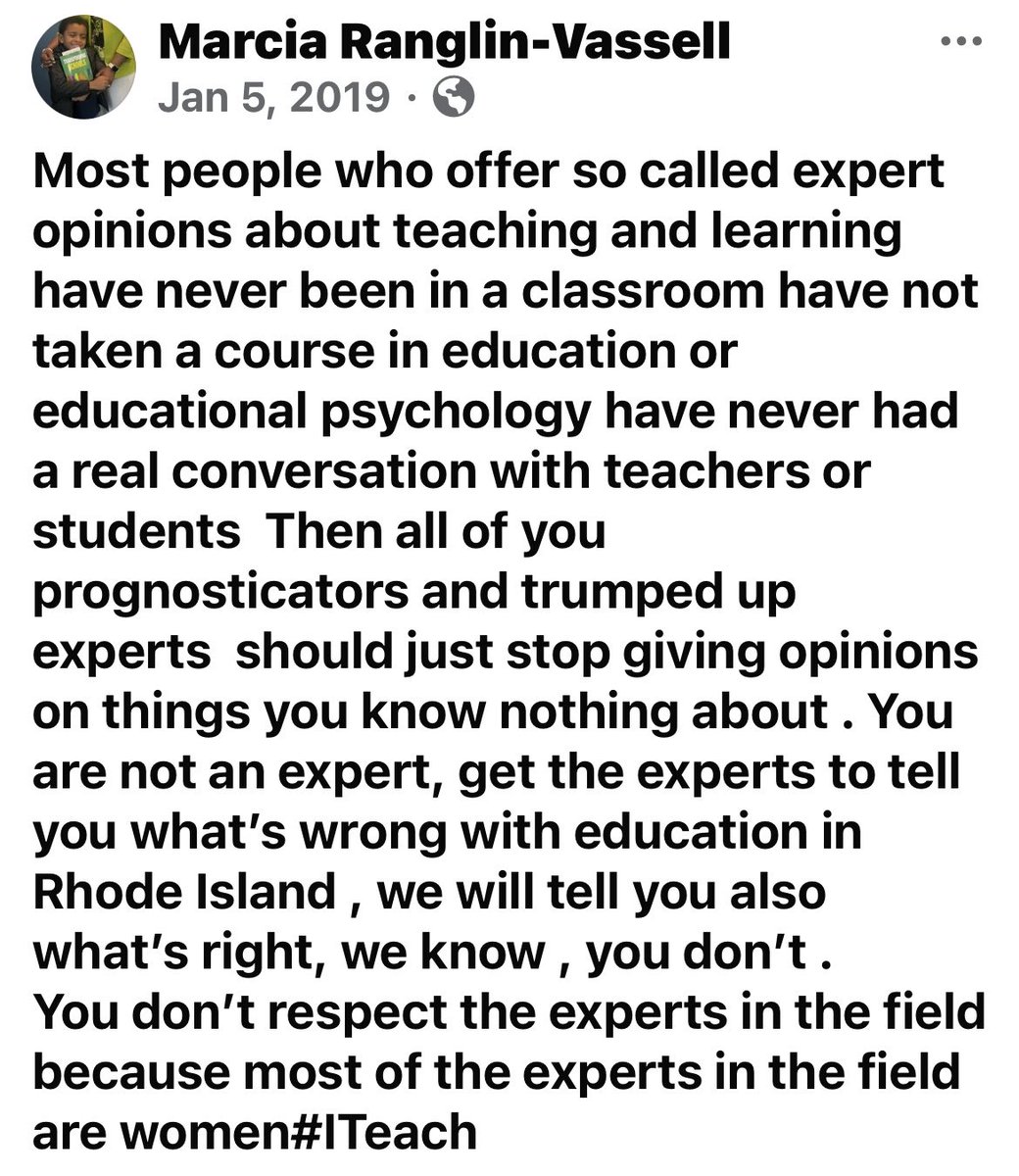 MRanglinVassell's tweet photo. On the matter of ⁦@pvdschools⁩ reducing the school day by 30 minutes I had to go find this post which landed me in a lot of hot water but here we are … https://t.co/m3gtzj8lap