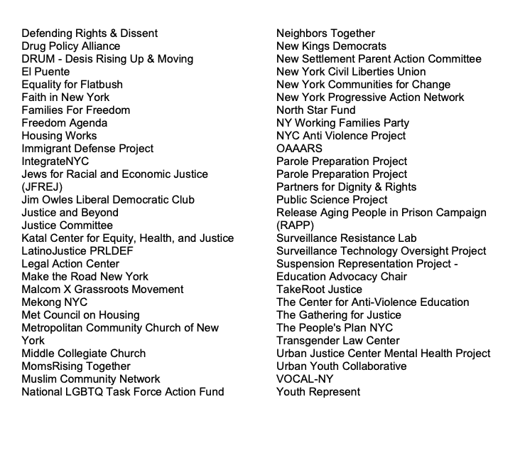 changethenypd's tweet photo. 70+ organizations have signed a joint letter calling on the Charter Commission to abandon @NYCMayor’s last-minute, anti-democratic attempts to change NYC Charter. Say no to putting charter changes on the November ballot. NYers deserve better. https://t.co/wm9IJzJfZj