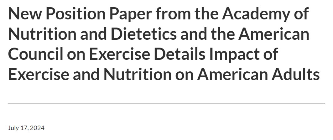eatrightPRO's tweet photo. Out now! 📰 ✨

A new joint position paper was released today by #eatrightPRO and @acefitness on the benefits of nutrition and physical activity interventions delivered by qualified nutrition and exercise practitioners.

Read more: https://t.co/gaiUQOp7sD

#rdchat #dietetics https://t.co/MHfrXSSB72