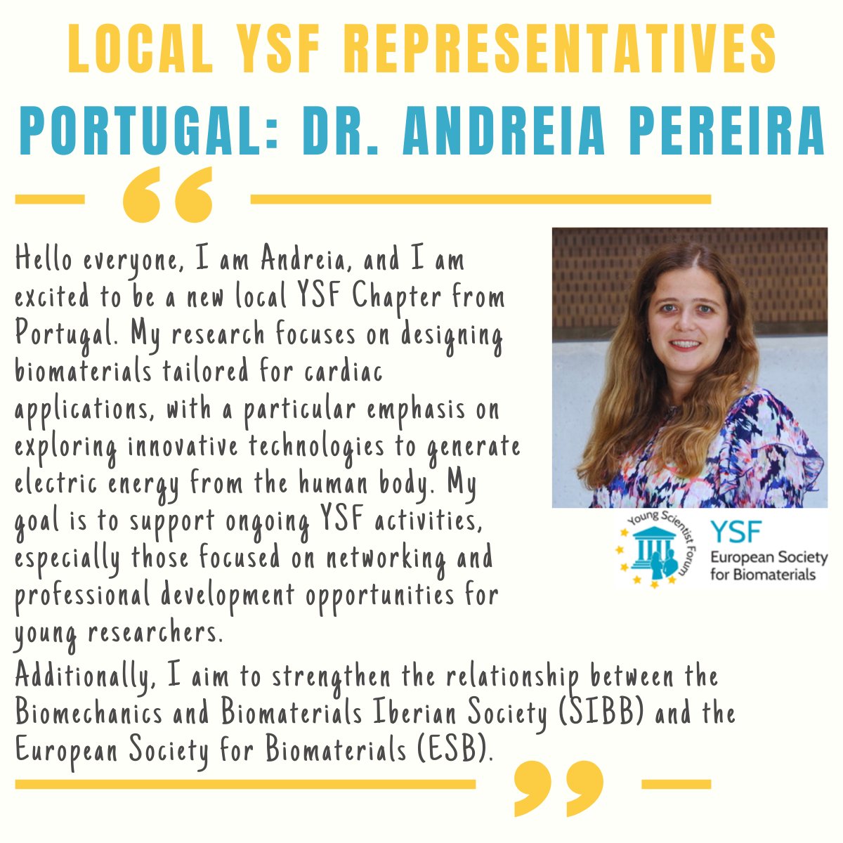 YSF_ESB's tweet photo. We would like to introduce two new YSF National Chapters from Portugal and Spain!!
Welcome Dr. Andreia and Dr Nieves @Nicuma3 !! 😊
@ESBiomaterials https://t.co/1dEeK482WU