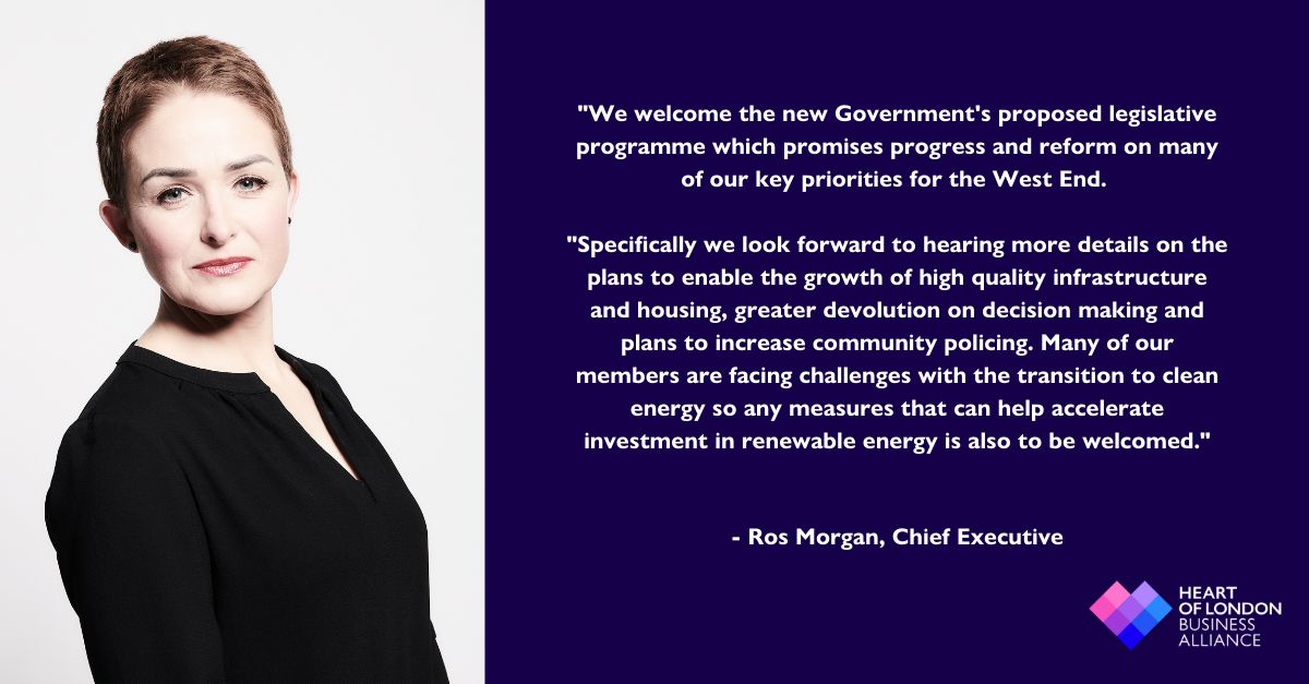Heart of London BID (@holbid) on Twitter photo Ros Morgan, Chief Executive of Heart of London Business Alliance has commented on today's King's Speech.
 
Read His Majesty’s full speech here: lnkd.in/euazKwc8
#WestEnd #KingsSpeech #NewGovernment #HOLBA Ros Morgan, Chief Executive of Heart of London Business Alliance has commented on today's King's Speech.
 
Read His Majesty’s full speech here: lnkd.in/euazKwc8
#WestEnd #KingsSpeech #NewGovernment #HOLBA