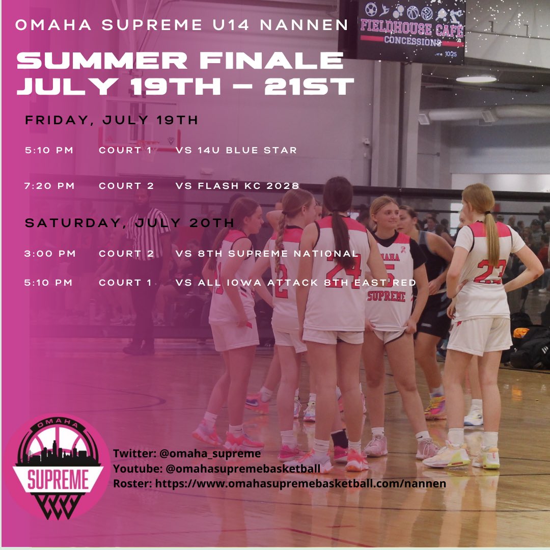 U14 Nannen is playing this weekend in Ames, IA at the Summer Finale! Looking forward to a great weekend to end their season!🏀