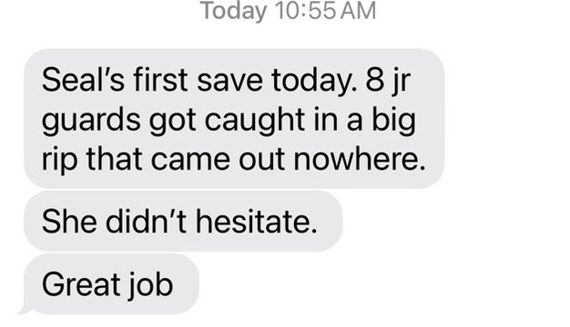 DanOCone's tweet photo. To say I am PROUD is an understatement. We teach our daughter to be a person of ACTION and today she passed her first test:
#Lifeguard #ocean #RESCUE https://t.co/Z1T3wZQSvj