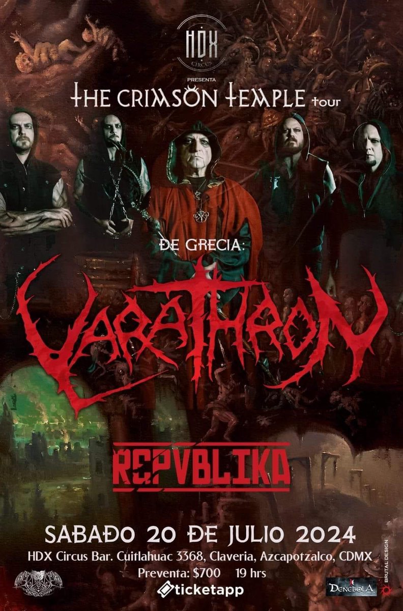 BBeat105's tweet photo. El sábado, en @hdxcircusbar, se presentan los griegos de @varathron y los acompañan #Repvblika.
Les dejamos el flyer con las fechas en México.
Acá el video de #CryptsInTheMist, váyanse preparando para la destrucción
https://t.co/m1c4DFuaxA
#StayBlast
#BlastBeat105 https://t.co/1pwO4dTN5W