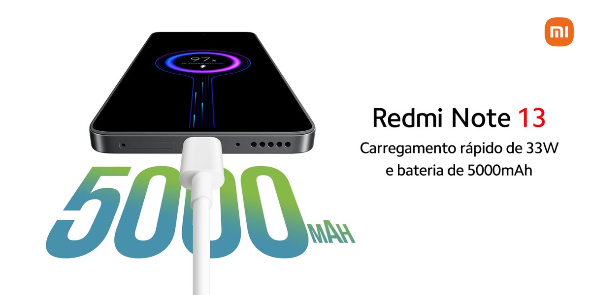 XiaomiBrasil's tweet image. Bateria para o dia todinho no #RedmiNote13! ⚡️

Chega daquela ansiedade no fim do dia com essa bateria de 5000mAh e carregamento rápido de 33W! 🔋💨

Compre o seu hoje!

#CenasIconicas