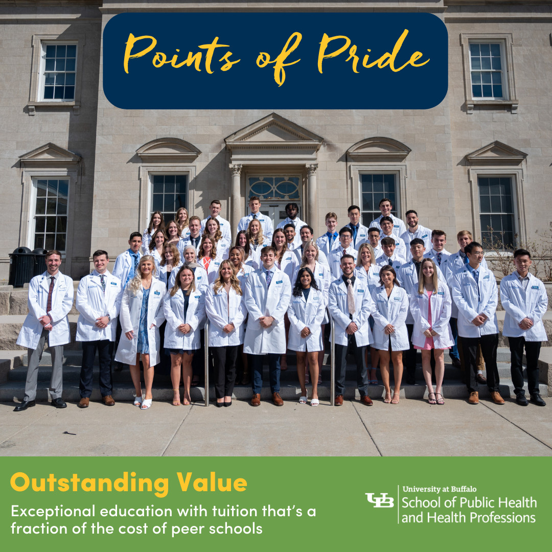 ubsphhp's tweet image. As a leader in improving health in Buffalo, NY, and beyond, we’re dedicated to advancing research, education, and community wellness. Here are some #PointsOfPride that make our school so great! 🌟

#UBuffalo