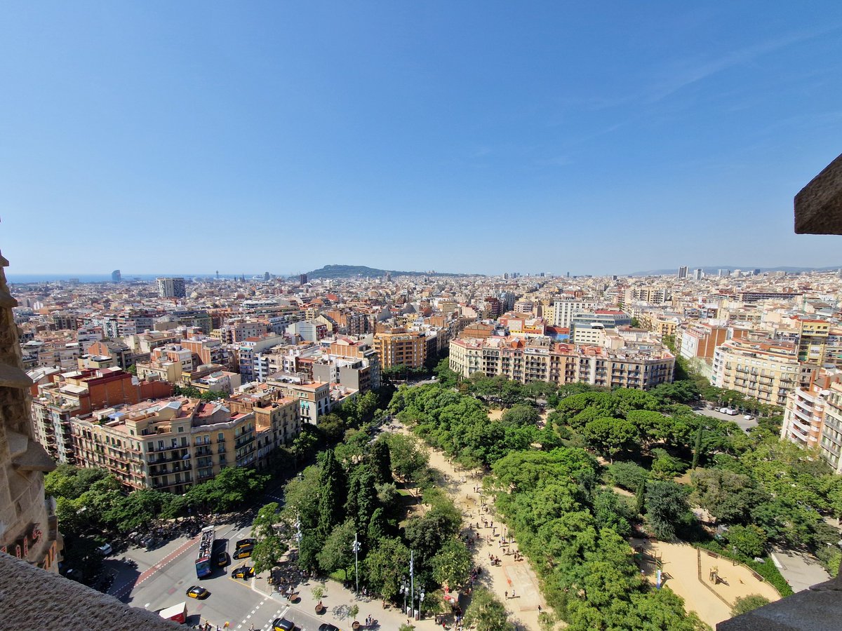 At the top of the Sagrada Familia and feeling on top of the world!
