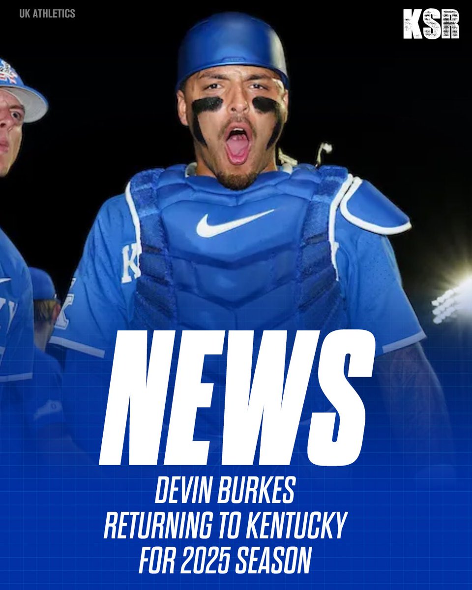 Kentucky catcher Devin Burkes announced on Wednesday that he’s returning for the 2025 season. 😺

🔗: on3.com/teams/kentucky…