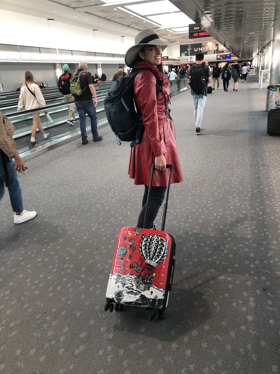 4-weeks of travel officially begins &amp; a guy at the airport had to tell me I was really pulling off some Carmen Sandiego. 😄✈️🗺️ 🌍❤️💀

Can’t wait to see everyone! ADVENTURE watch out here we come!
