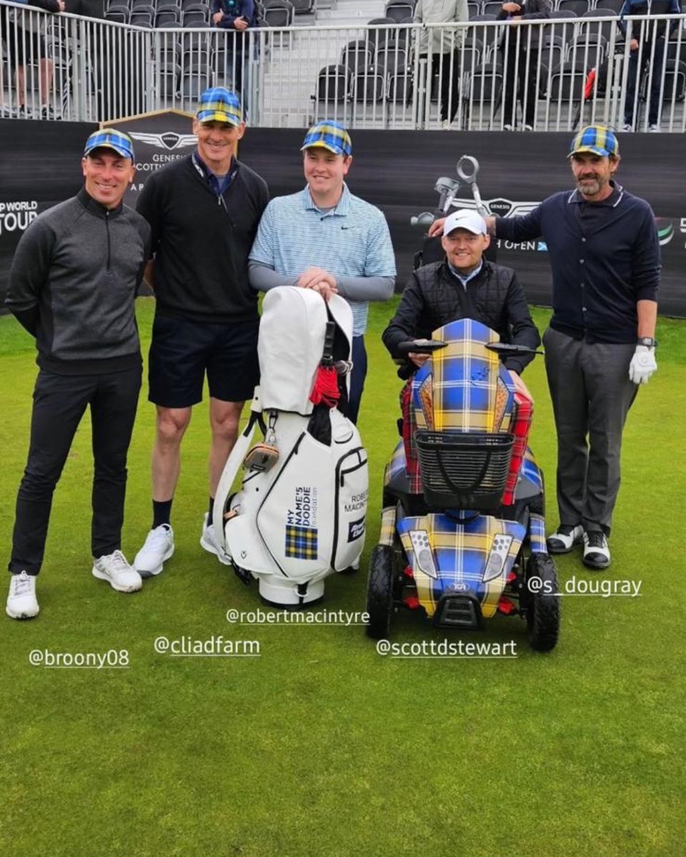 One of our Vita S scooters at the Genesis Scottish Open, wrapped in the tartan of Doddi Weir for the <a href="/MNDoddie5/">My Name'5 Doddie Foundation</a> foundation with <a href="/EventMobility1/">Event Mobility</a>,  a charity we support, who loan scooters at events up and down the country. ⛳ 🏴󠁧󠁢󠁳󠁣󠁴󠁿