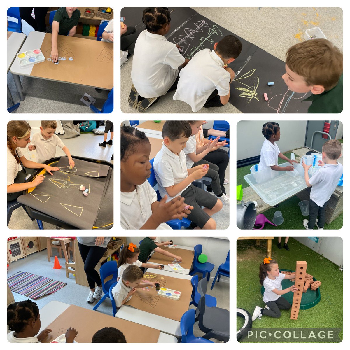 Hawthorns_Fig's tweet photo. A busy day in Fig… we started the day with some jungle animals in Phonics, then had lots of fun mark making in wiggle and practised dabbing to make ice cream painting. This afternoon we enjoyed playing with our friends outside in the sunshine! ☀️ https://t.co/8cjObn0AFM