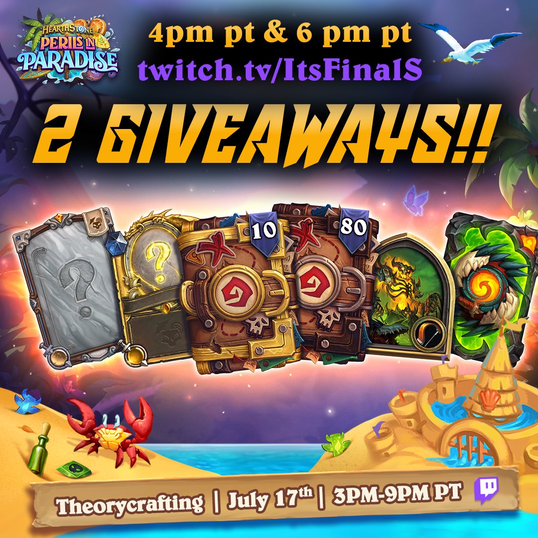 Hi, I will be giving away 2 mega bundles thanks to <a href="/PlayHearthstone/">Hearthstone</a> during my theorycrafting stream. They will be given away around 2 hours and 4 hours from this post.
All you have to do is follow me on twitch.tv/ItsFinalS and type in chat #bundle after I start the giveaways