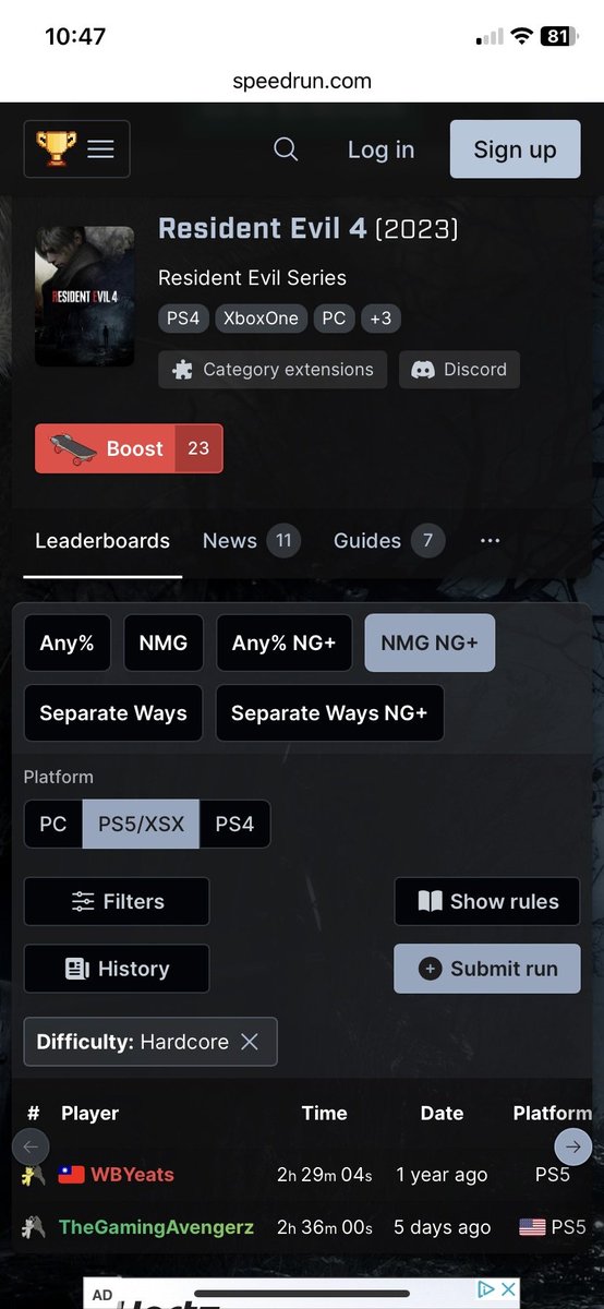Huge Congratulations to Abbi as she speedran Resident Evil 4 Remake in 2 hours and 36 minutes!