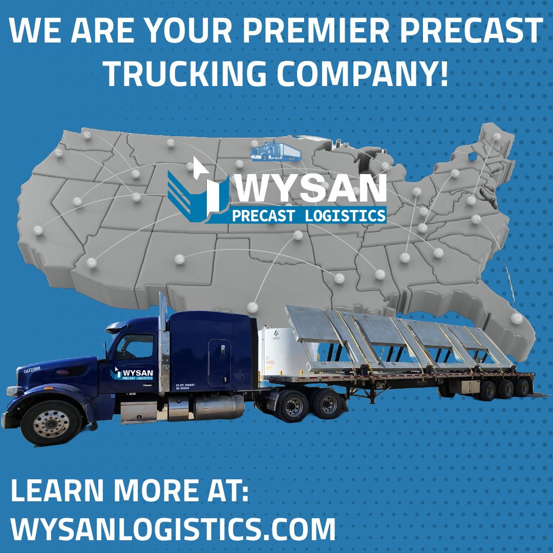 WysanLogistics's tweet photo. Wysan Precast Logistics: Premier Precast Trucking

Discover why Wysan Precast Logistics is the premier choice for precast hauling at https://t.co/q3rkkZdCFz. Safe, reliable, and efficient delivery!

#PrecastHauling #PremierLogistics #WysanLogistics #Trucking #Precast #Hauling https://t.co/0hpoS5zJax