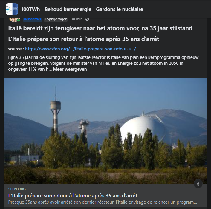 100TWh1's tweet photo. Italië bereidt zijn terugkeer naar het atoom voor, na 35 jaar stilstand
L’Italie prépare son retour à l’atome après 35 ans d’arrêt

https://t.co/2AYmwBDZKv https://t.co/JBBzfE08aQ