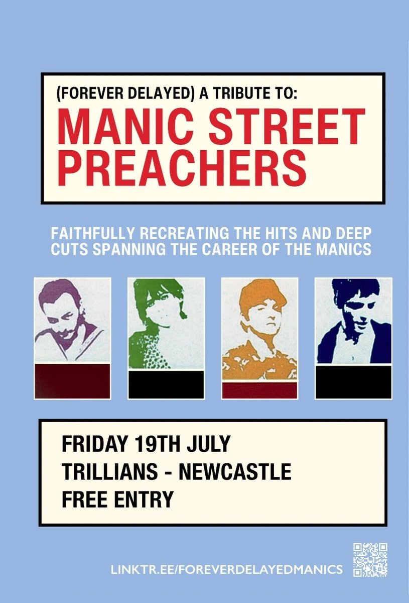 4everdelayedmsp's tweet photo. The number one tribute to @Manics play Trillians Newcastle this Friday 19th July. FREE ENTRY https://t.co/hDpevtI9h8