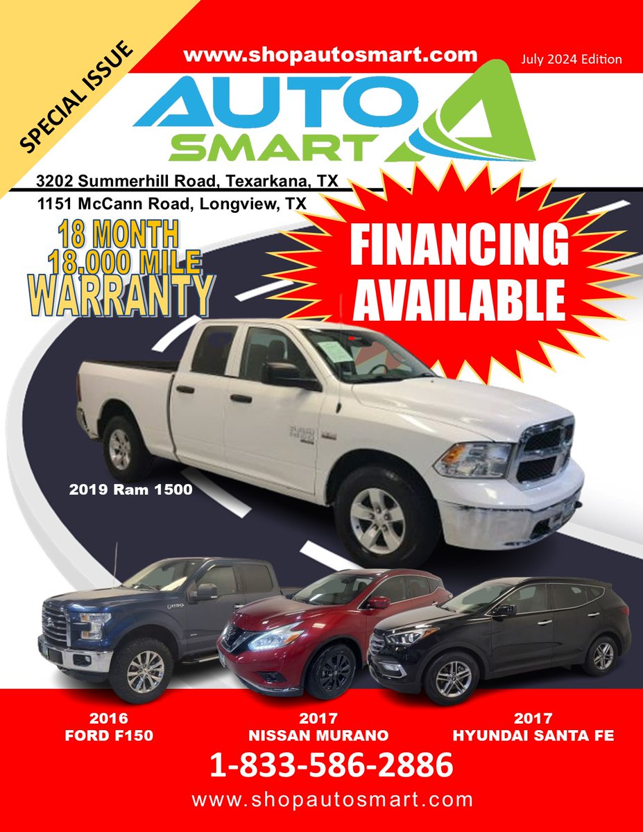 AutosmartBHPH's tweet image. Your challenged credit keeping you from owning a quality pre-owned vehicle?
🛑Stop scrolling!
💥WE FINANCE💥
⭐️18 Month/18,000 Mile Warranty
🎯Longview &amp;amp; Texarkana
📱1-833-586-2886
#prelovedcars #usedcarsnearme #LongviewTX #WeFinance #ShopAutosmart #OwnYourJourney #usedcars
