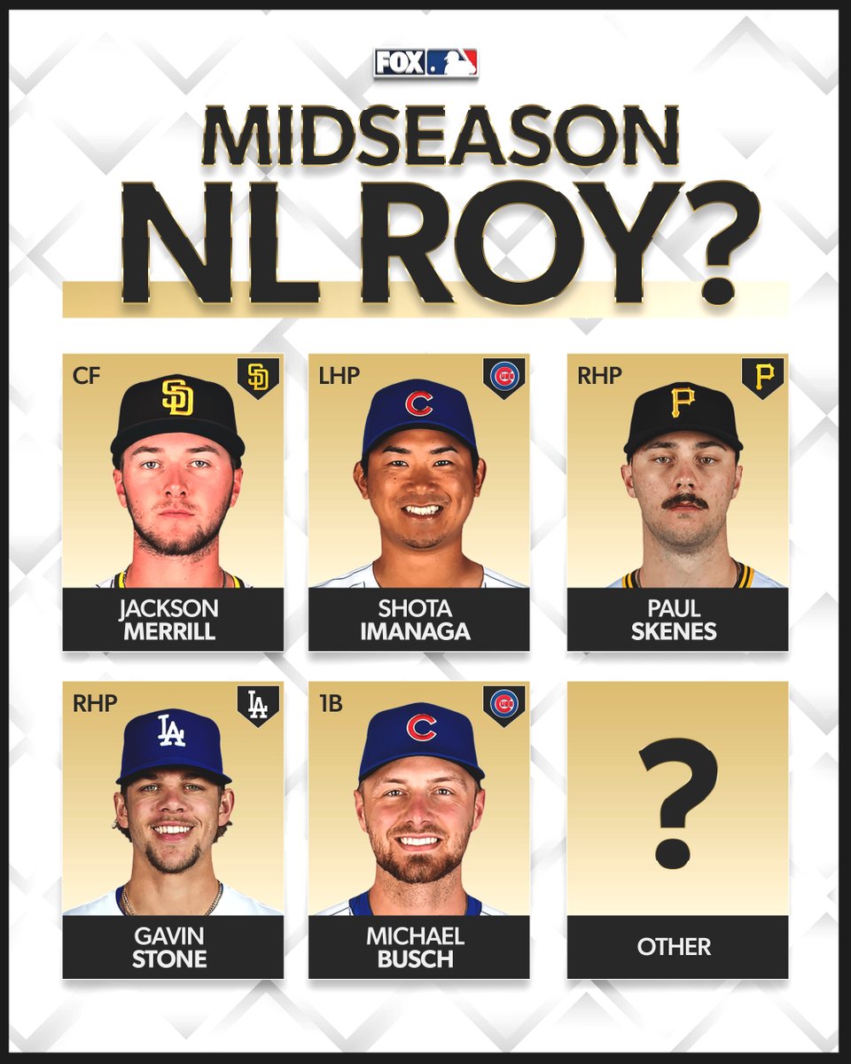 MLBONFOX's tweet photo. Who is your midseason NL ROY? 🏆 https://t.co/me0kecLjAE