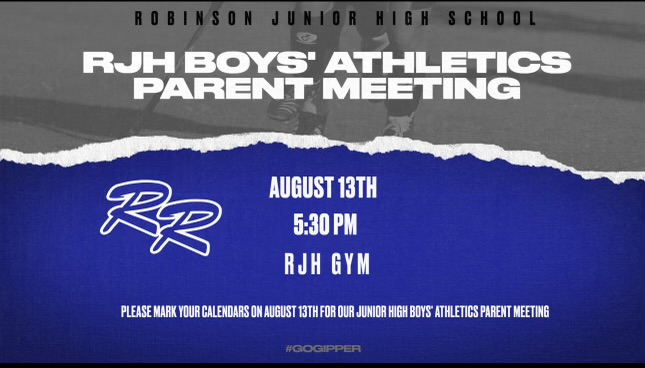 whatsnewatrjh's tweet photo. Please mark your calendar if you will have a boy involved in boys' athletics, including tennis. #RobinsonISD https://t.co/5j43Kb9Uvj