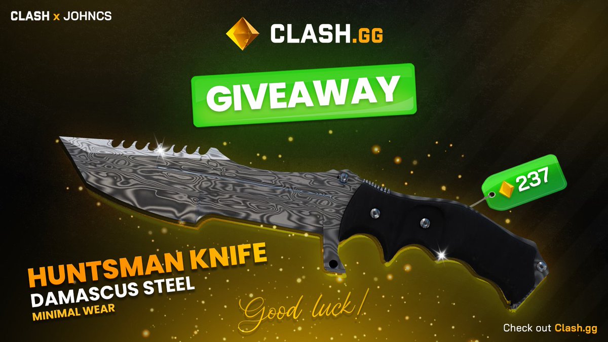 JohnCS's tweet photo. Huntsman Knife Damascus Steel MW ($237)💸

Steps To Join👇
✅Follow @clashdotgg &amp; @johncs 
✅Retweet
✅Tag 1 friend

🎁Rolls in 7 days GL https://t.co/9UFl9pM1wZ