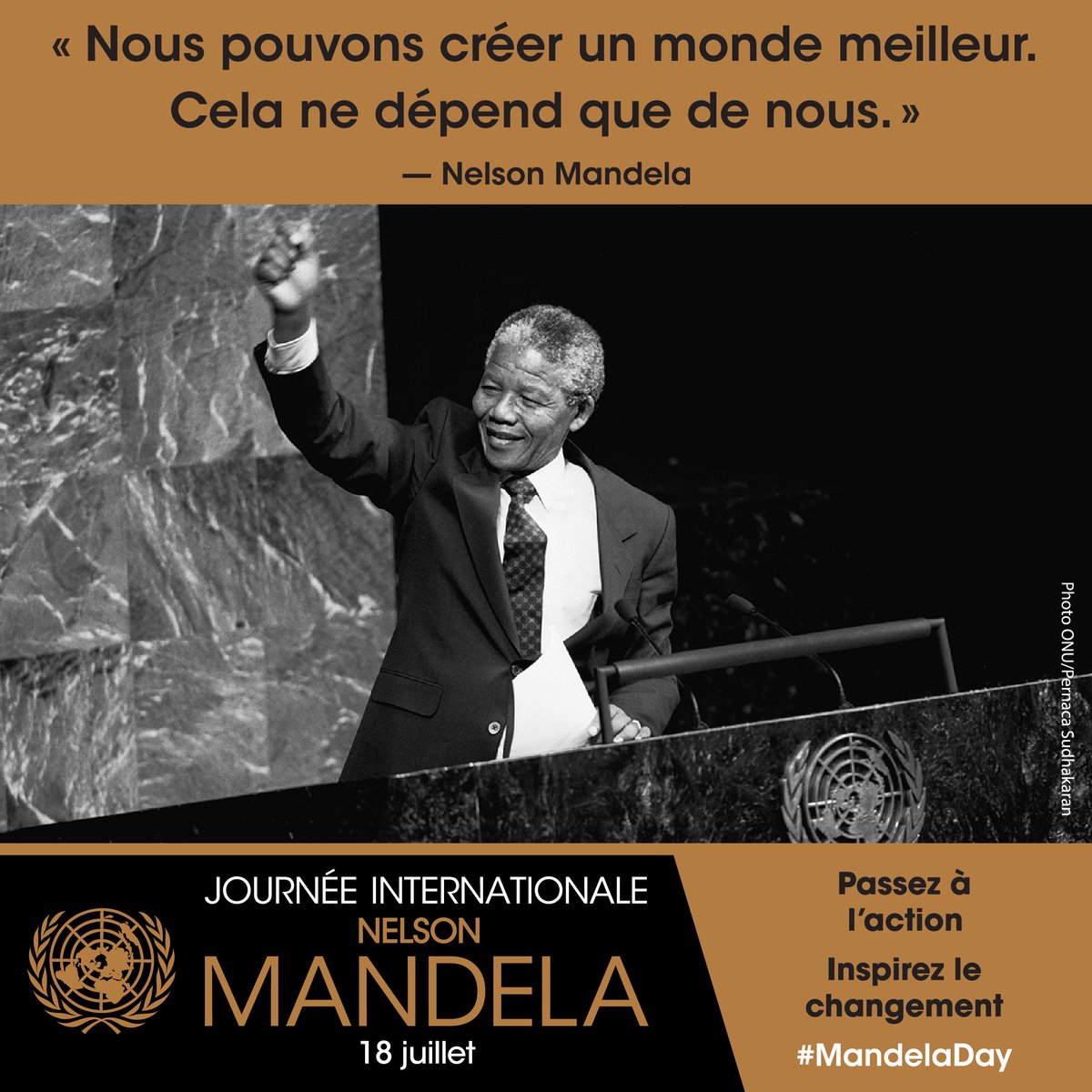 « Ensemble, honorons l’héritage de Madiba &amp; attelons-nous à bâtir un monde meilleur pour tous. »

À l’occasion de #MandelaDay, <a href="/antonioguterres/">António Guterres</a> rappelle que mettre fin aux inégalités exige que chacun y participe, par de petits gestes ou de grandes actions. un.org/fr/events/mand…