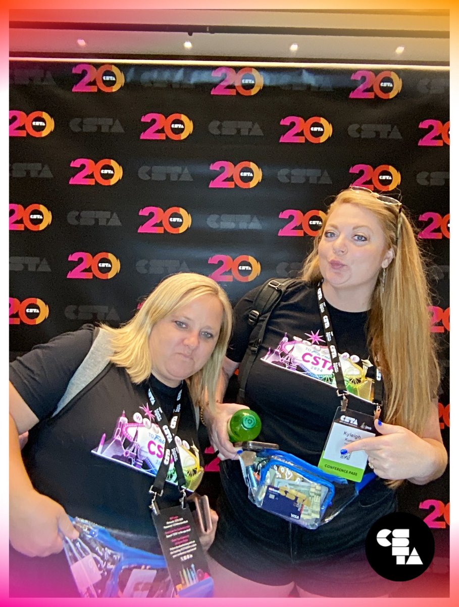 Is it really a conference if you don’t find your partner-in-crime, a fanny back, and head to the conference photobooth? 

#CSTA2024 <a href="/LisaBohaty/">Lisa Bohaty</a>