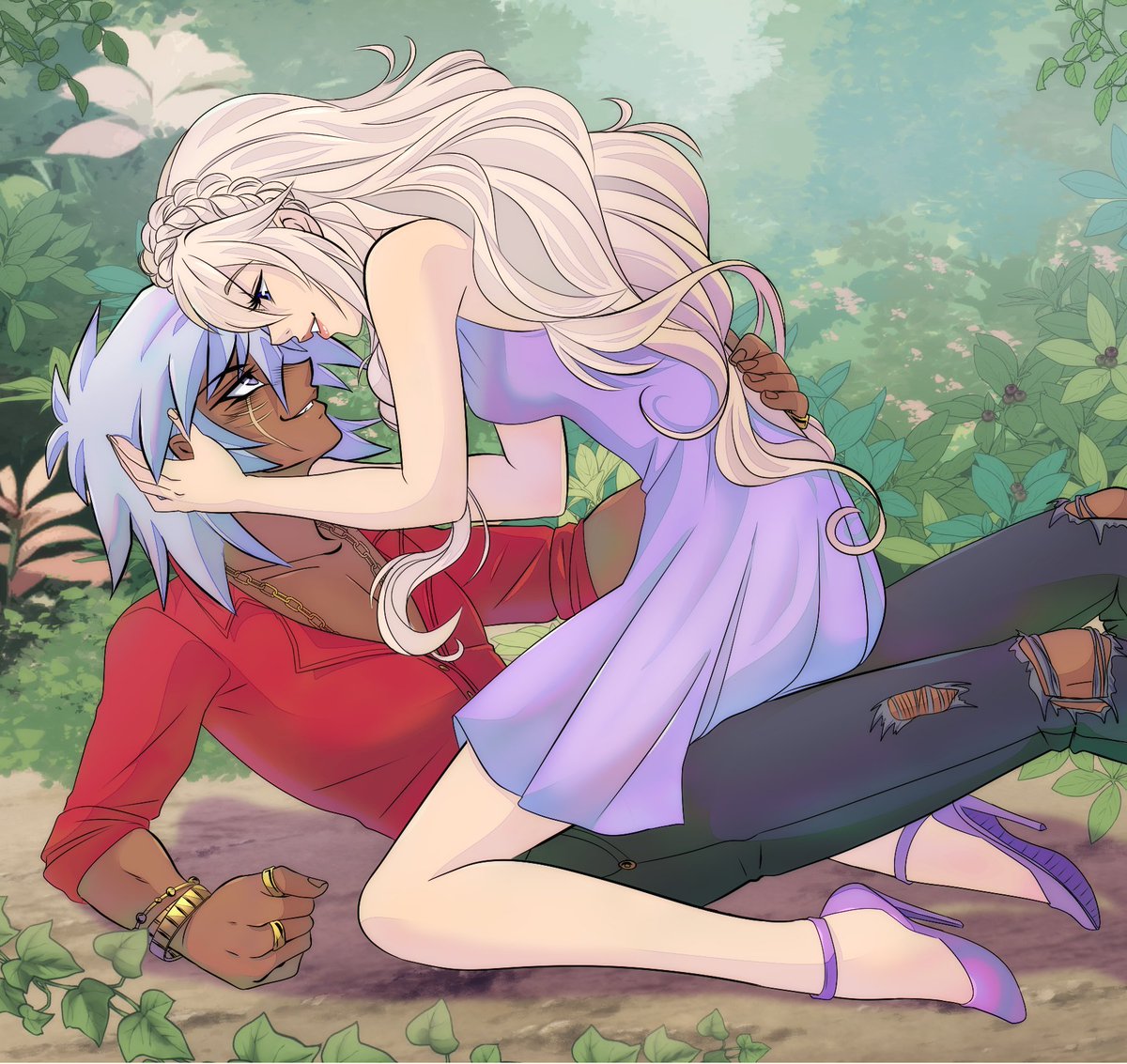 OC Ella and Thief King Bakura from Yu-Gi-Oh! Finished commission for  EllaPegasus7 on DeviantArt. --- More info here: https://t.co/uEf6F7pG7K ---  Please message me on here or DA if interested. #ych #commission #bakura #, image size:1200x1133