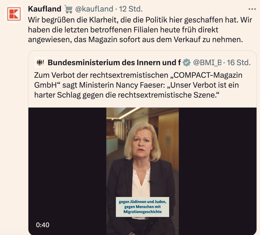 Freiheit_m2030's tweet image. Als ob es Kaufland juckt, ob irgendwelche #AfD-Leute oder Leute, die diese Aktion scheiße fanden mit dem #Compactverbot, bei Ihnen weiterhin jetzt einkaufen gehen oder nicht. 

Die Agenda steuert ehe darauf hin, dass sich große Supermarktketten so oder so abschaffen werden.