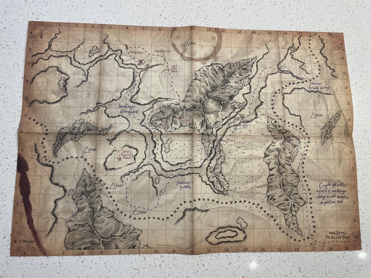 vexlethrights's tweet photo. got my sandkheg’s hide delivered today and I am FOAMING AT THE MOUTH UGH. the bottle, the packaging, the @DevenRue map!!!!!!! I am in awe. so excited to get into everything @CriticalRole @QuestsEndWsky https://t.co/VWHSmeQDYi