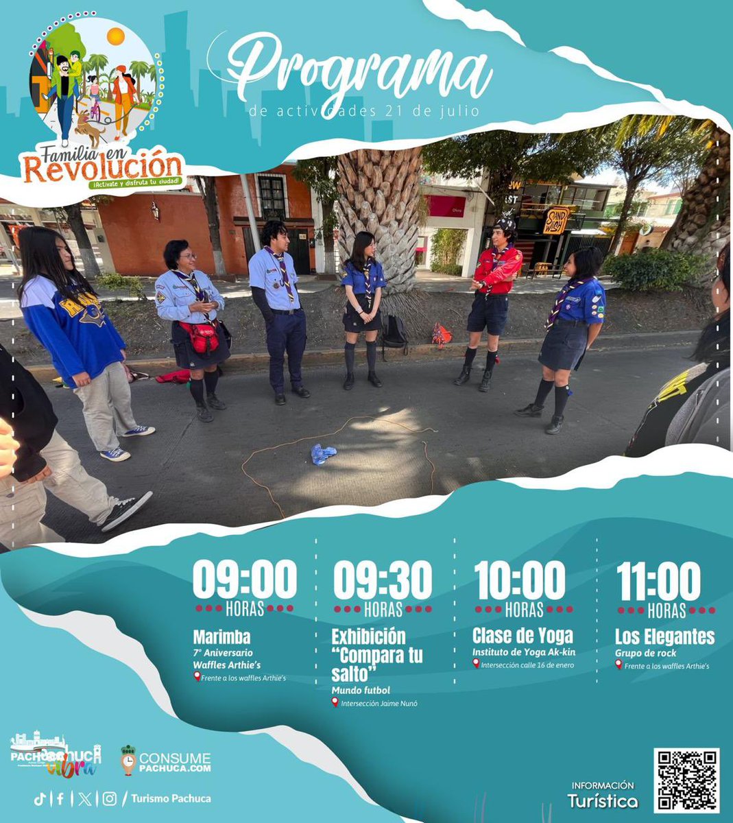 #FamiliaEnRevolución 👨👩👦👦 te invita a todas las actividades tiene para ti 🤓.
Aquí te presentamos las actividades que tendremos este domingo disfruta de estos momentos divertidos con tu familia 👨👩👦👦 y amigos te esperamos #FamiliaEnRevolución 🎻 🎤

#PachucaVibra