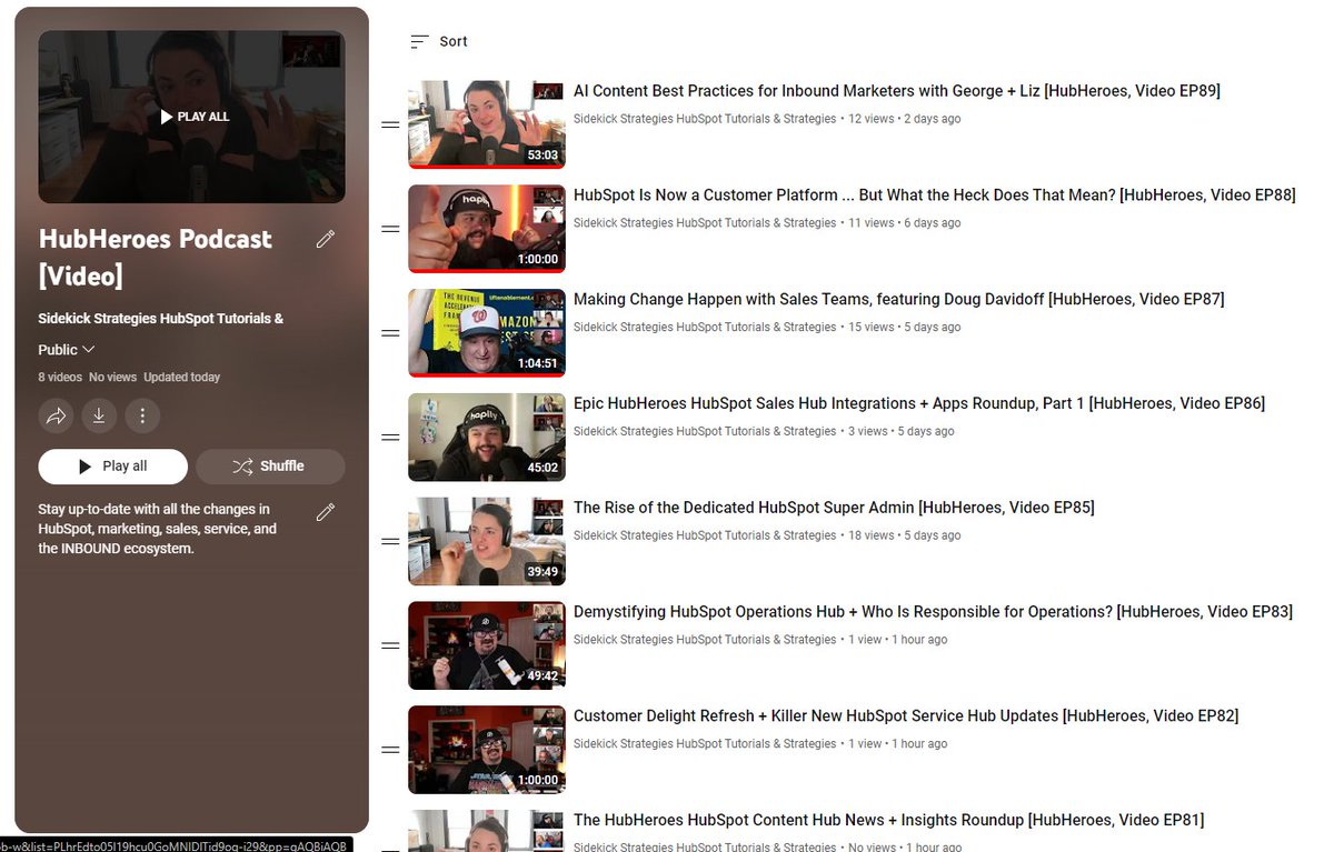 GeorgeBThomas's tweet image. Head over to #YouTube and start watching the HubHeores podcast, where we talk about all things @HubSpot, @HubSpotAcademy , and, of course, @INBOUND.
You can find us on YouTube: sidekickstrategies
#hubspot #hubspotcrm #hubspotcms #content #marketing #sales #service #INBOUND2024…