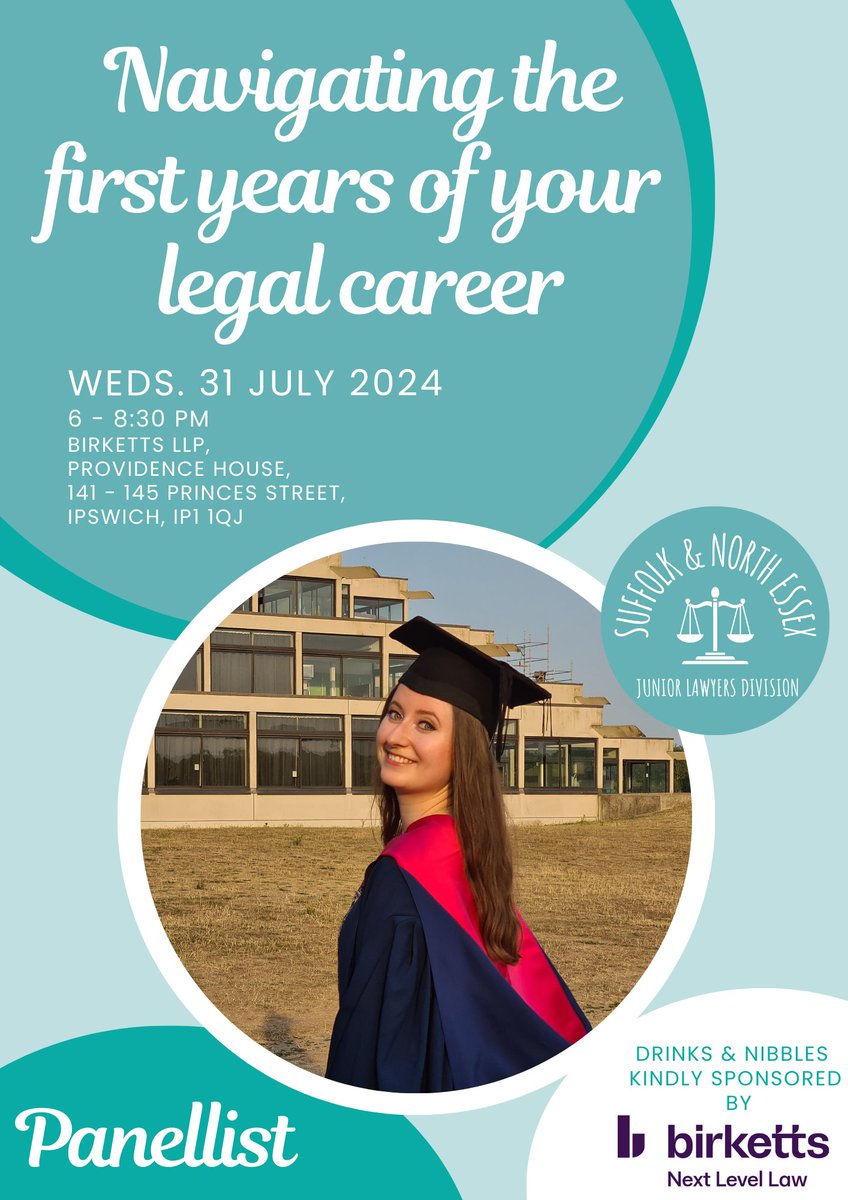 We would like to introduce our next panellist: Olivia Sherman of Birketts.

Having recently passed the SQE 1 &amp; 2 exams, Olivia is now completing the LLM part of the course &amp; can assist with the queries you may have about the SQE process.
 
#lawyers #legalprofession #juniorlawyers