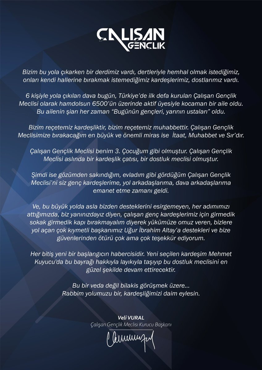 Bu bir veda değil, bilakis görüşmek üzere.. 

<a href="/konyacgm/">Konya Çalışan Gençlik</a>