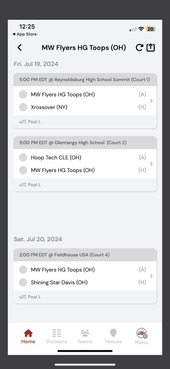 Final AAU tournament in Columbus, OH.
Here’s my schedule for Friday and Saturday!💙🤍