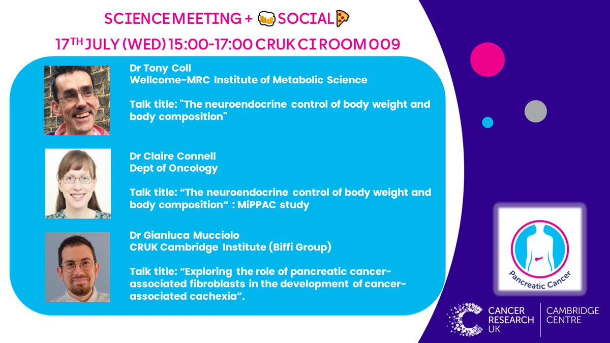 CRUKCamPancCan's tweet photo. Today's @CRUKCamPancCan Science meeting & networking social @CRUK_CI was fantastic!๐ Brilliant talks on neuroendocrine control, the MiPPAC study, and pancreatic cancer-associated fibroblasts. Thanks to all speakers,chairs & attendees! ๐ #ScienceMeeting #PancreaticCancerResearch https://t.co/O4DNZCTvkY