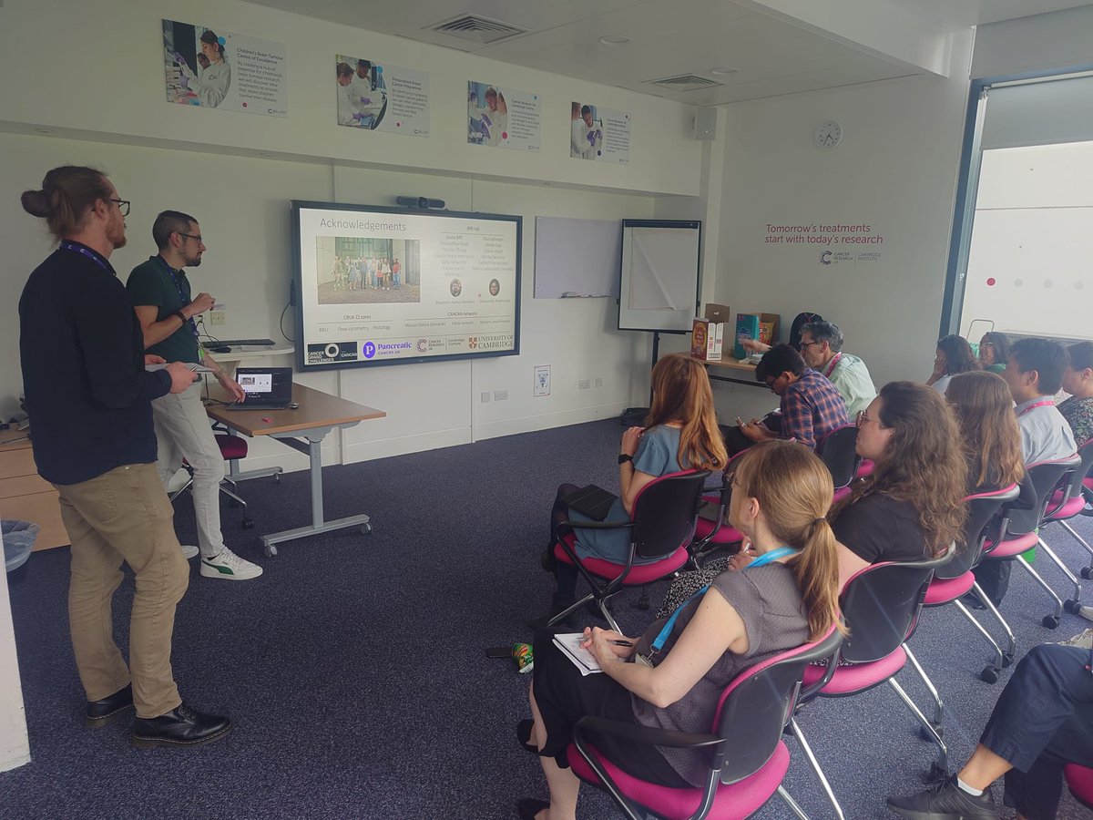CRUKCamPancCan's tweet photo. Today's @CRUKCamPancCan Science meeting & networking social @CRUK_CI was fantastic!๐ Brilliant talks on neuroendocrine control, the MiPPAC study, and pancreatic cancer-associated fibroblasts. Thanks to all speakers,chairs & attendees! ๐ #ScienceMeeting #PancreaticCancerResearch https://t.co/O4DNZCTvkY