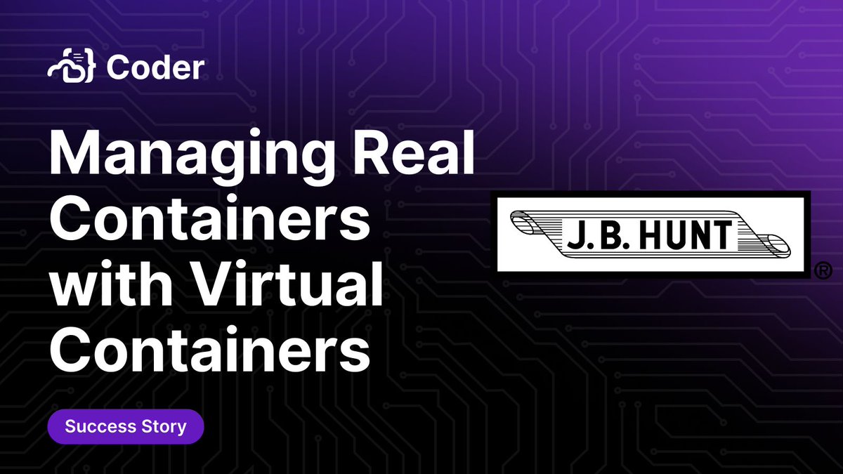 coderhq's tweet image. J.B. Hunt&apos;s SRE team transitioned to @CoderHQ, reducing cloud spend by 90%! Learn how they enhanced developer experiences and streamlined support. cdr.co/0MTYwMA