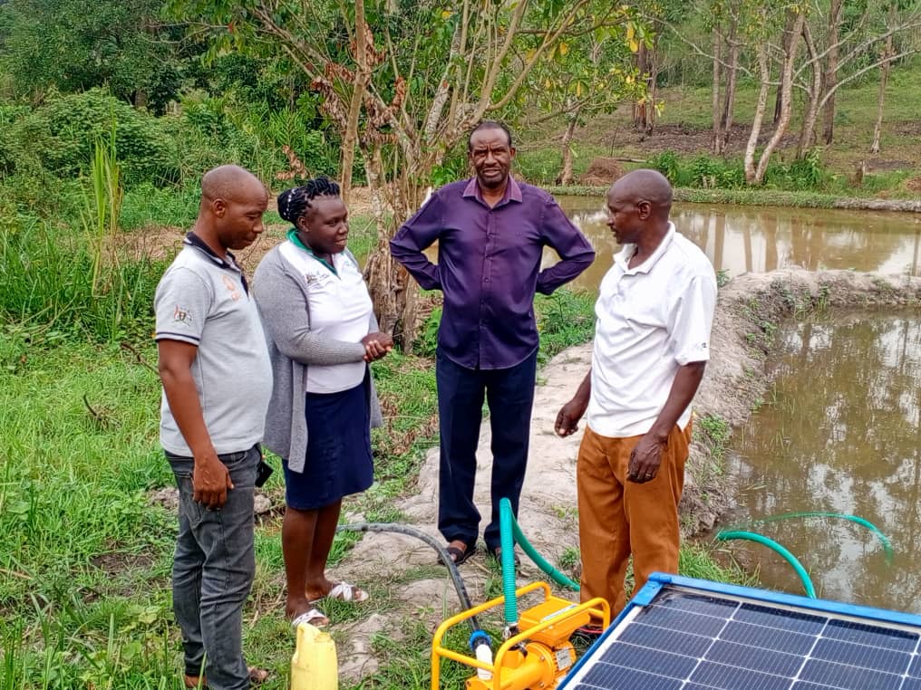 CAO , Senior Agriculture Engineer monitoring farmer beneficiary sites under UGIFT micro scale irrigation