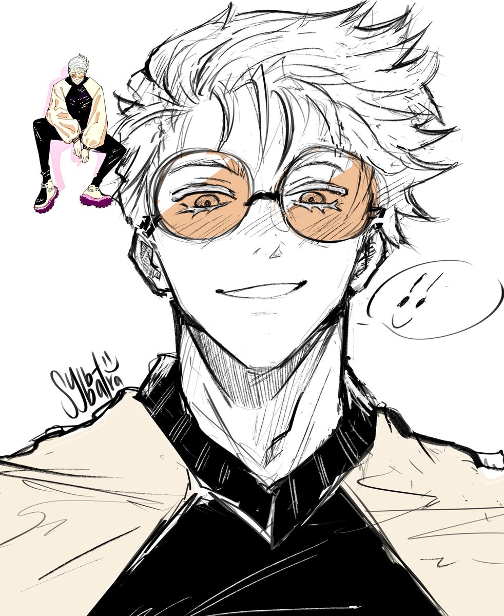 sybbatra's tweet photo. silly ass outfit #satorugojo #JujutsuKaisen https://t.co/E8FKtctYqe
