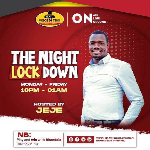 voice_of_teso's tweet image. Don't miss @Jeje_Eminat with the #wensday edition of the #NightLockdown: Some people say side Chics are very important for marriage...How True?
Drop your love stories, regards, and dedications