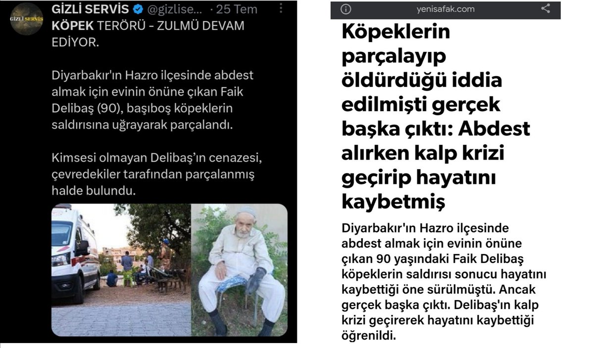 brlstr1's tweet photo. 90 yaşında kalp krizi nedeniyle vefat eden Faik Delibaş hakkında, sokak köpekleri parçadı haberleri yapıldığını biliyor muydunuz?
#KatliamaOyumHayır
#YasaDeğilCinayet https://t.co/LTQXi3Pte4