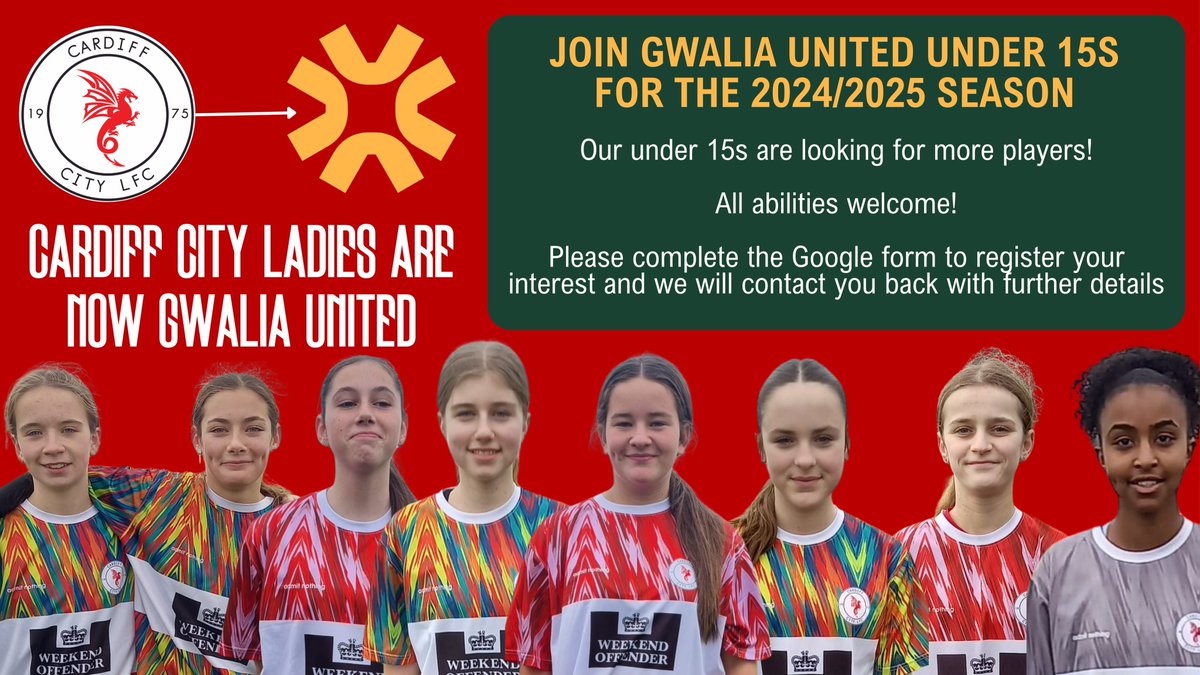 Our Under 15s are recruiting for players for the 2024/2025 season.

Everyone is welcome to apply!

Please complete the form below and we will contact you with more details ⤵️

docs.google.com/forms/d/1qPh8d…