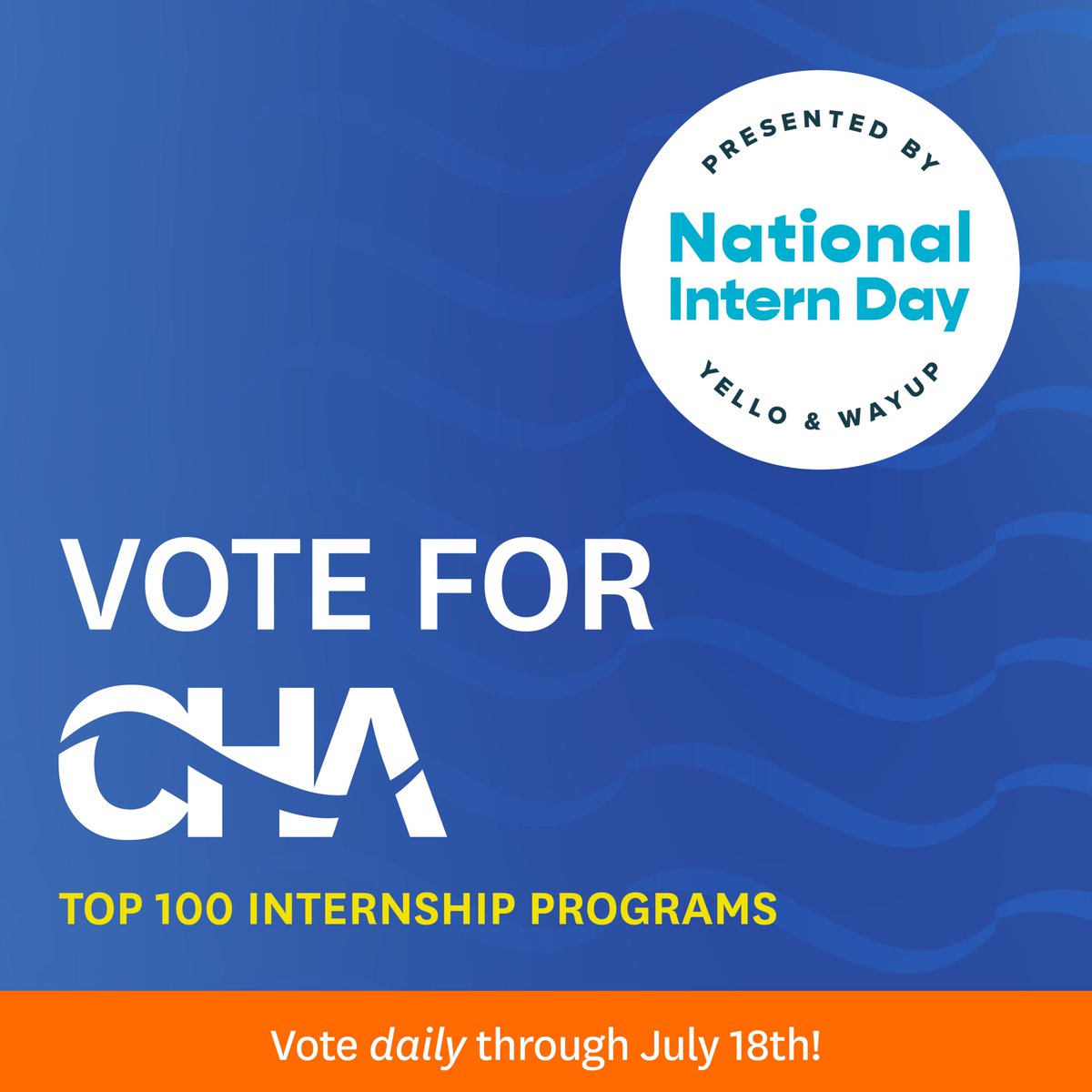 We’re proud to be a part of CHA’s 2024 internship program, hosting 6 students across our offices for the summer! Join us in supporting the program and our 70+ interns by voting for CHA in <a href="/WayUp/">WayUp</a>’s Top 100 Internship Program List: bit.ly/4bbn9Hd

#NID #NationalInternDay
