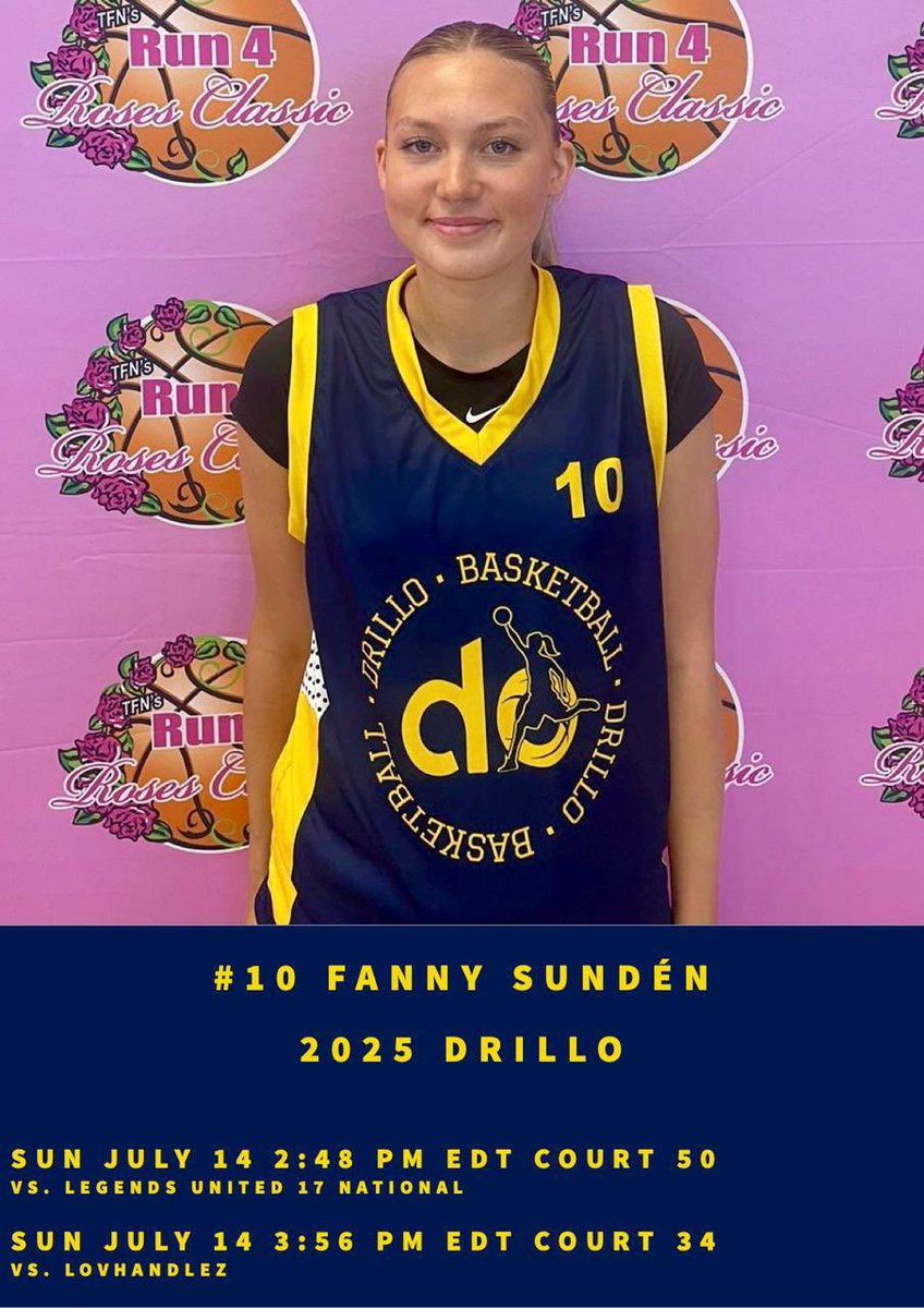 SundenFanny's tweet photo. Runs for roses highlights, from 3 of my games in the tournament! Posting another highlight soon💛💙 Super thankful for this opportunity. Playing in blue and yellow #10, combo guard from Norway🇳🇴 https://t.co/MIkTRJt68E