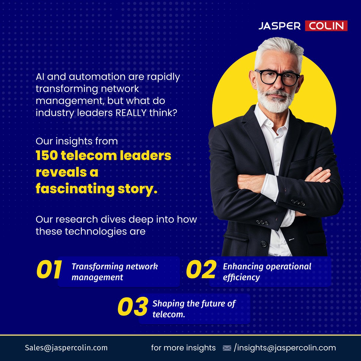 jaspercolin_res's tweet photo. AI &amp; Automation Taking Over Network Management: Are You Ready?
We surveyed 150 telecom leaders to reveal how AI is revolutionizing network management!

#JasperColin #DatatoDecision #AIinTelecom #Network #FutureofNetworks #AIinNetworking #NetworkAutomation #AI #Automation #telecom https://t.co/5HoiKrgz20