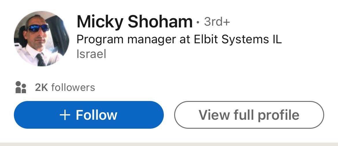 SuppressedNws's tweet photo. Turns out this israeli works in Elbit systems
“Anybody who's gonna be left in Gaza; all y'all gonna die, each and everyone of you”
This is Major Mikito Shoshan of the zionist occupation army, and a "program manager" at Elbit Systems, the largest zionist weapons company https://t.co/qIJqKL8pTx