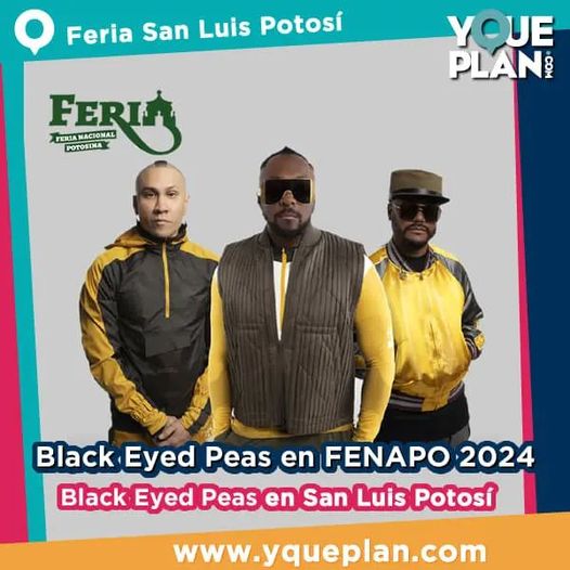 yqueplan_com's tweet photo. No te pierdas Black Eyed Peas en FENAPO 2024 ‼️
Todos los detalles de Artistas en tu #guia : 😃
ℹ️ https://t.co/VuzWl3Ones
.
.
.
#FENAPO2024 #Fenapo #slpmx https://t.co/j73qf02hhW